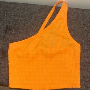 American Eagle Cropped One-Shoulder Tank Top